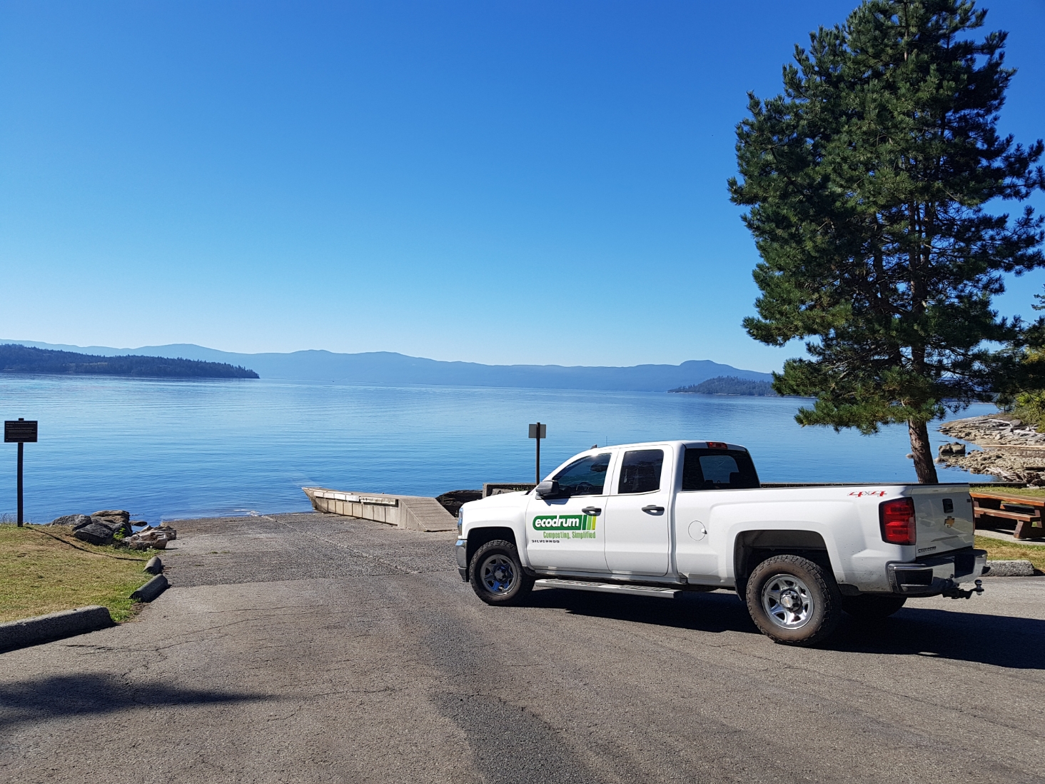 truck by the lake
